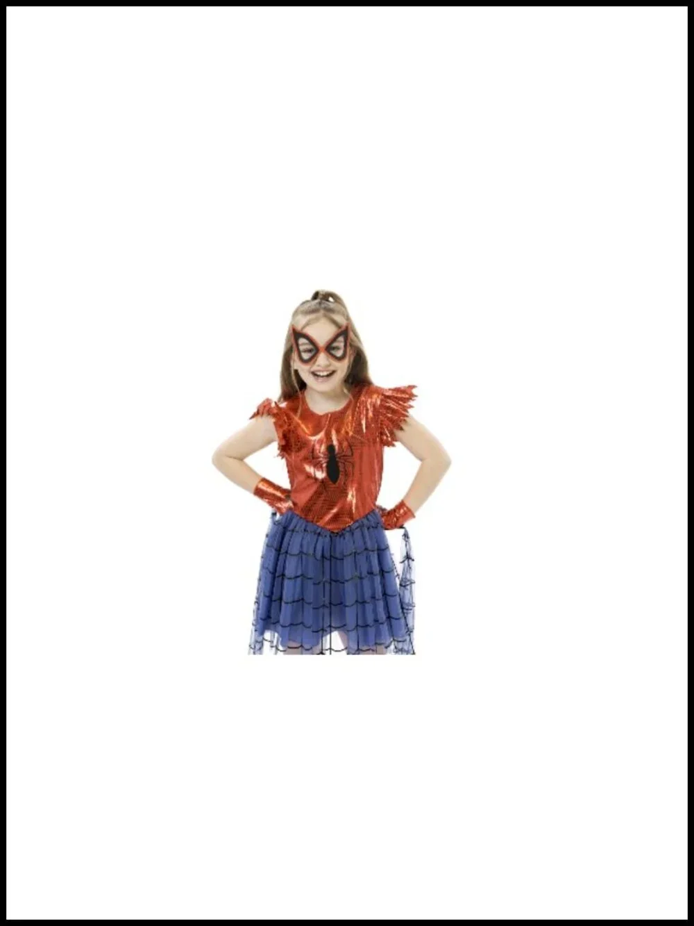 Marvel Spider-Man Youth Halloween Dress with Fabric Mask and Gloves